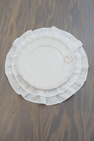 Салфетка с оборками из льна (белый)