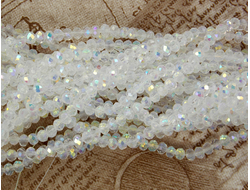 Бусины стеклянные"Рондели" 4х3 мм нить 150 шт цвет №79 прозрачный АВ