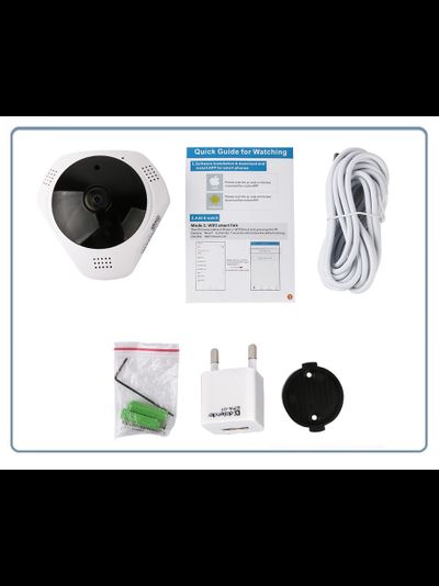 DBPOWER_SS. Потолочная- настенная WiFi видеокамера панорамная с DVR (fish_v380_W), HD 960P (V380 Pro)