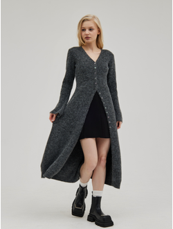 Длинный кардиган вязанный на пуговицах