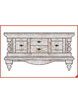 комод из массива дуба. цвет пепельный