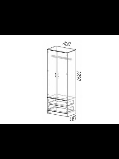 Дуэт шкаф платяной Дуб вотан/Белый