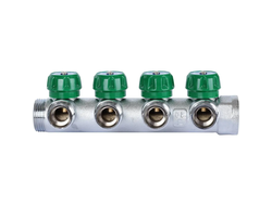 Коллектор регулирующий STOUT 1", 4 отвода 3/4" ЕК (Арт. SMB-6850-013404)