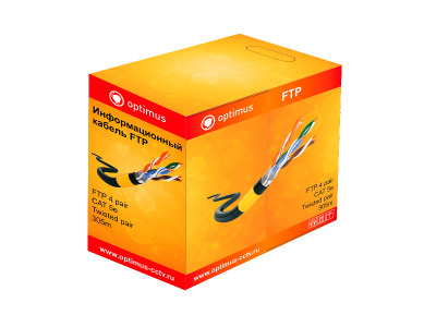 Кабель Optimus FTP-5e 4x2x0.51 Cu (outdoor) 305м