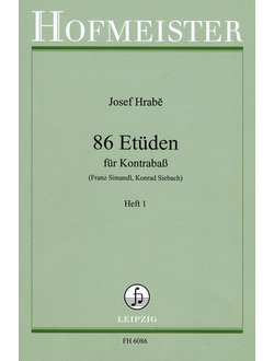 Hrabe, Joseph 86 Etuden Band 1 (Nr.1-44) : for Double-bass