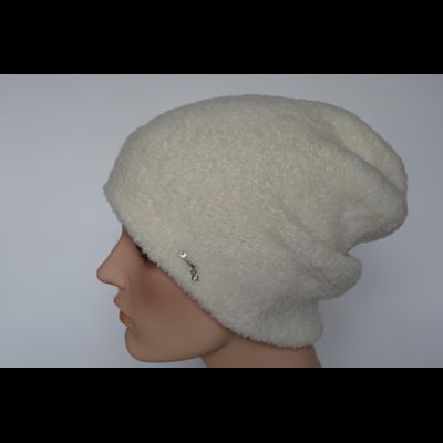 Вязаная белая женская шапка зимняя Vizio Италия 6962