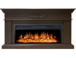 Линейный электрокамин Bergamo AO с очагом Vision 42 LOG LED