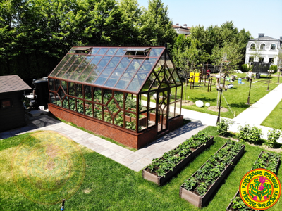 Теплица из стекла и алюминия в классическом стиле Альбион купить