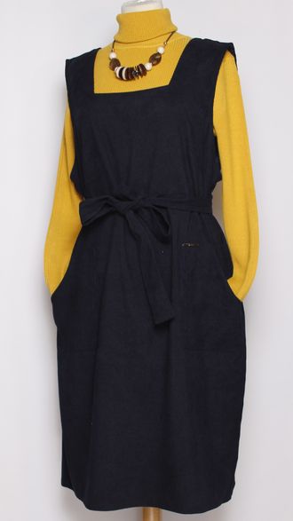 Сарафан  Бохо вельвет "Классика " синий р.56