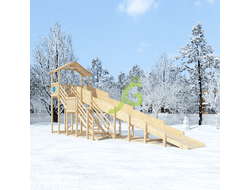 Зимняя горка "IgraGrad Snow Fox (Домик)", скат 10 м, без окраски фото