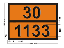 Табличка опасности керосин 30-1133