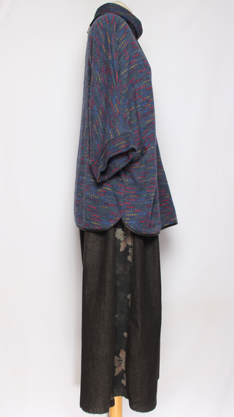 ДЖЕМПЕР БОХО "КИМОНО" пёстрый т.хаки, черный, графит, джинс до р.56