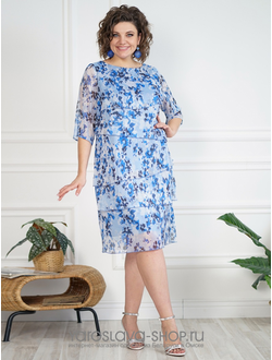 Модель: 2099. Шифоновое женское платье с цветочным принтом.