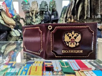 Обложка под удостоверение «Полиция» с металлическим знаком