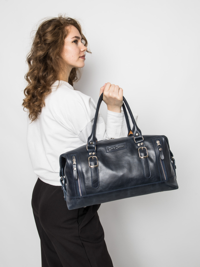 Кожаная дорожная сумка Ravenna Premium blue (арт. 4047-19)