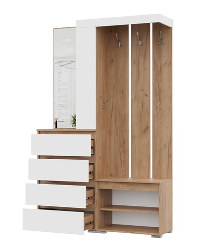 Хелен Прихожая 1260х1980х355 Крафт золотой/белый