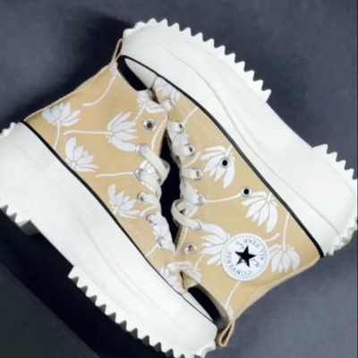 Модные Кеды Converse Run Star Hike в цветочек 171921C