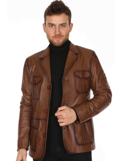 кожаный пиджак мужской коричневый, кожаный пиджак коричневого цвета