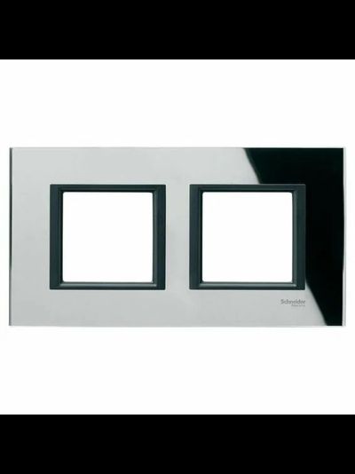 Рамка 2 постовая черное стекло Schneider Electric серии Unica Class™
