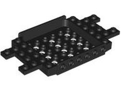 Vehicle Base 6 x 12 x 1 with 5 x 6 Recessed Center, 12 Holes and 1 x 2 Cutouts on Ends, Black (3385 / 6424673)