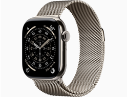 Apple Watch Series 11 42mm Natural Titanium Case with Natural Milanese Loop