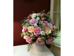 Композиция из искусственных цветов - Розовый  бриз № С002 - купить в Москве