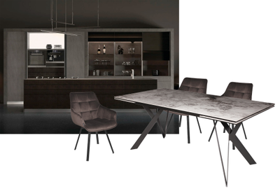 ЕММАNUEL антрацит/ керамика мрамор AVALANCH 180(+40+40)Х90