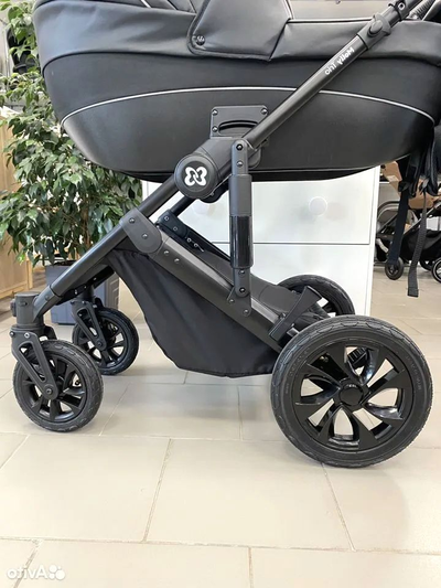 Детская коляска 3 в 1 Farfello Molly Trio Черный (Экокожа)