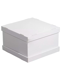 Коробка для торта б/о усиленная (белая, гофрокартон), 300*300*200мм