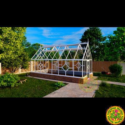 Теплица из стекла и алюминия в классическом стиле АЛЬБИОН 3500 х 7000 мм