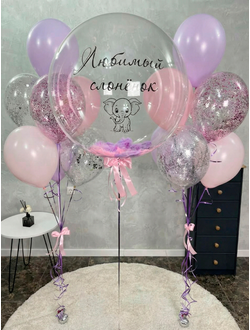 Шар с перьями и 2 фонтана по 7 шаров