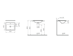 Раковина накладная VitrA S20, 55 см, 5465B003-0001