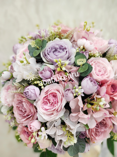 Композиция из искусственных цветов Адриана цвет пудра № АР007