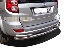 Защита заднего бампера двойная (2коротких) d60/42 для Haval H5 2020-2024