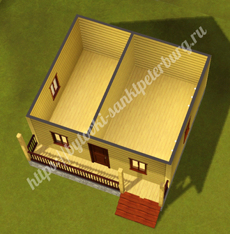 Дачный домик 6х6 м с террасой и мансардным этажом