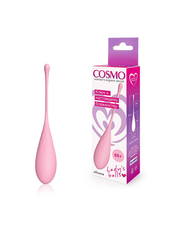 Нежно-розовый каплевидный вагинальный шарик со шнурком Производитель: Bior toys, Россия
