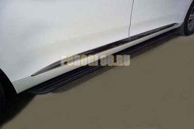 Пороги алюминиевые "Slim Line Black" 2020 мм ТСС для Gac GN8 2021-