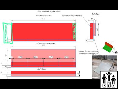 Мат защитный для горнолыжных трасс "Карман" 0,5*2*0,17 крепление на люверсах DNN