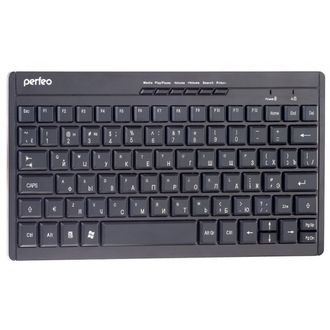 Perfeo клавиатура беспроводная "COMPACT" Multimedia, USB, чёрная (PF-8006)