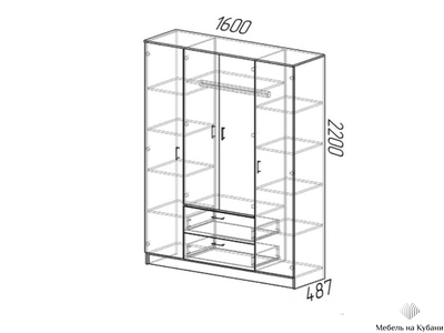 Квадро шкаф Белый