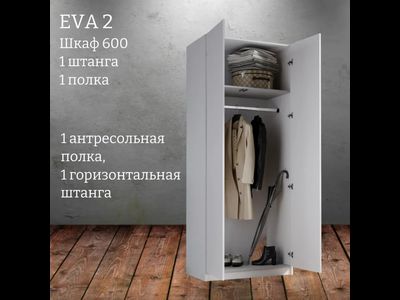 Шкаф распашной "Eva 2" (Ева) 600 (Микс)