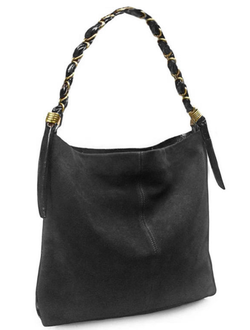 (АРТИКУЛ: 10046/03) СУМКА  ЖЕНСКАЯ, БОЛЬШАЯ, НАТУРАЛЬНЫЕ ЗАМША/ЛАКИРОВАННАЯ КОЖА, ЧЕРНАЯ, РУЧКА ЧЕРЕЗ ПЛЕЧО