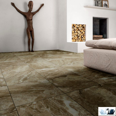 Керамогранит Eurotile Prada GP Brown 41,2x41,2 см под мрамор в интерьере