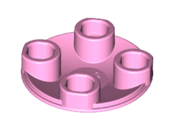 Plate, Round 2 x 2 with Rounded Bottom (Boat Stud), Bright Pink (2654 / 4657974 / 6139480 / 6423955)