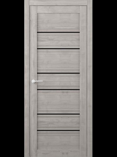 Межкомнатная дверь Teхас графит с черными стеклами