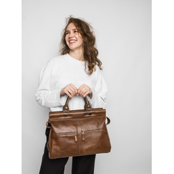 Кожаный саквояж Monvalle Premium brown (арт. 4046-63)