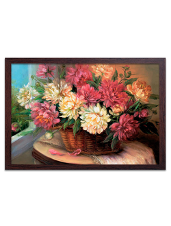 Картина в раме для декора 178кор 70*50 "Пионы".