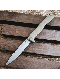 Складной нож Single EVO. Клинок копье. сталь AUS10, рукоять G10, цвет тан