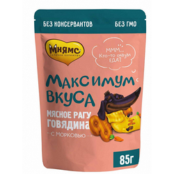 Мнямс влажный корм (пауч) для собак Мясное рагу говядина с морковью 85 г