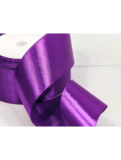 Лента атласная 38мм (35, темно-фиолетовая), 22,9м